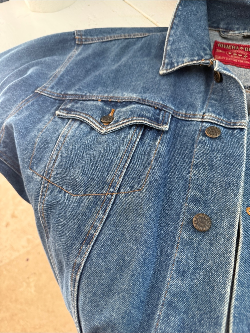 Riviera Hotel & Casino Embroidered Denim Jacket - Blue - Picture 4 of 9